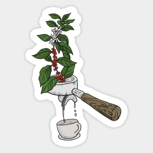 Coffee Plant Sieve Carriers Coffee Design Sticker